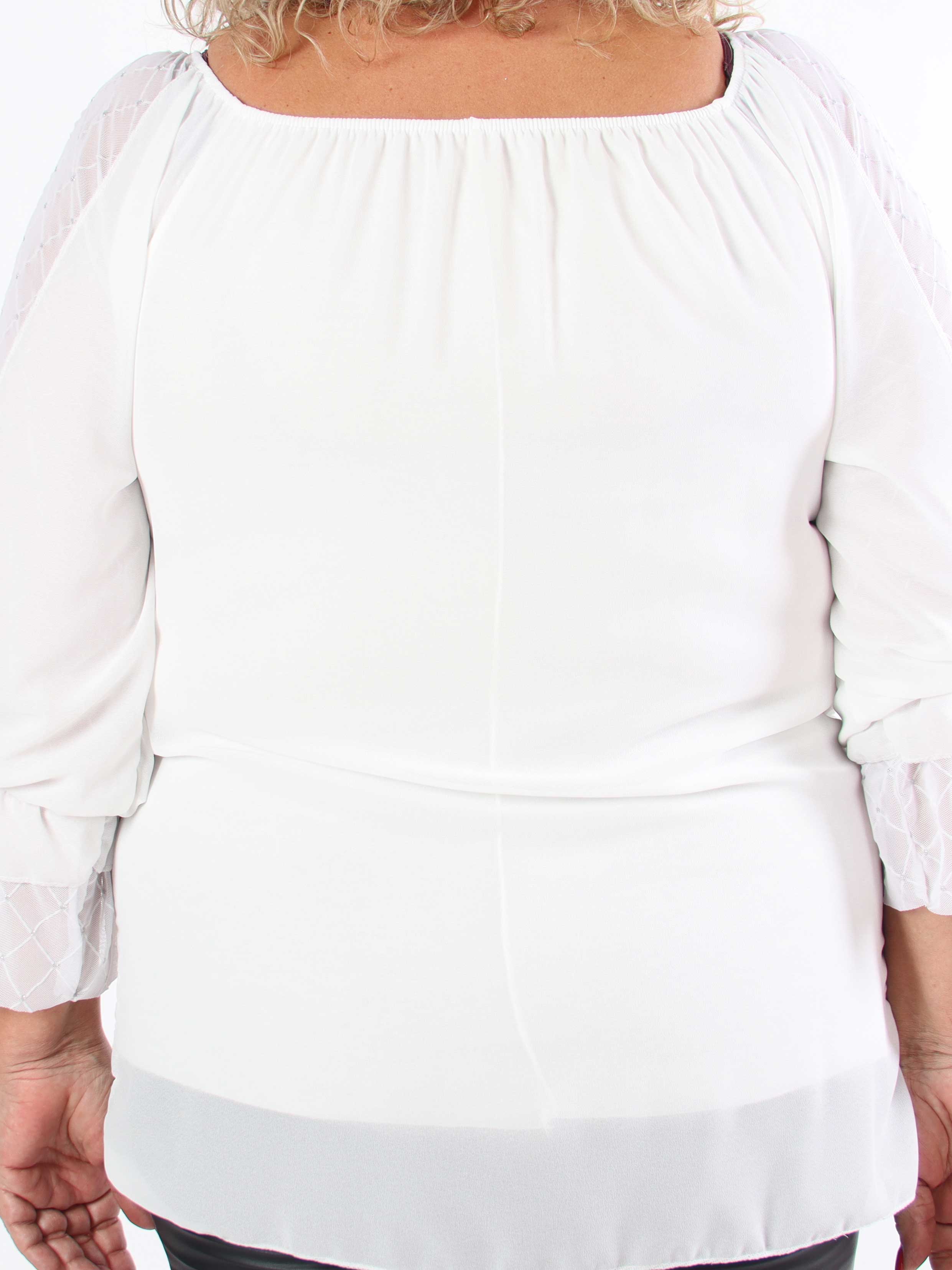 Ninell - Plus size chiffongtunika med vackra ärmar